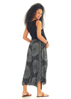 Gray Patterned Bohemian Split Front Palazzo  Maternity Pants
