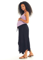 Elastic Waist Split Front Loose Fit Maternity Pants
