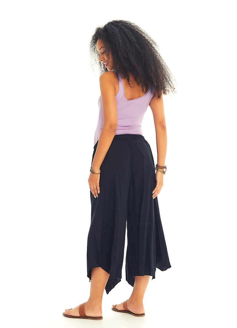 Elastic Waist Split Front Loose Fit Maternity Pants