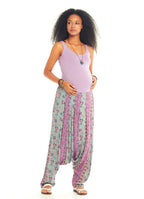 Floral Patterned Bohemian Pleated Harem Maternity Pants
