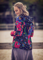 Patchwork Zip Closure Lined Hooded Woman Jacket