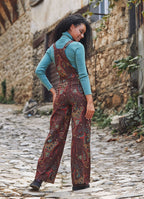 Adjustable Buckle Straps Paisley Jumpsuit