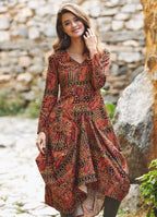 Black Artuk V Neckline Long Sleeve Dress
