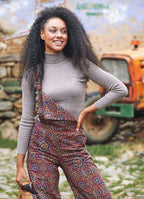 Retro Print Adjustable Buckle Straps Boho Jumpsuit