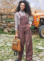 Retro Print Adjustable Buckle Straps Boho Jumpsuit