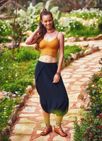 Flat Front Elastic Waistband Wholesale Black Harem Pants