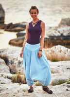 Wide Waistband Elastic Hem Wholesale Boho Chic Flowy Harem Pants