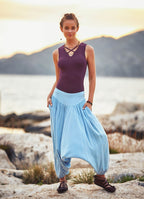 Wide Waistband Elastic Hem Wholesale Boho Chic Flowy Harem Pants