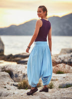 Wide Waistband Elastic Hem Wholesale Boho Chic Flowy Harem Pants