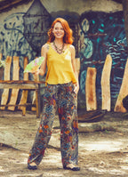 Boho Style Palazzo Beige Pattern Pants