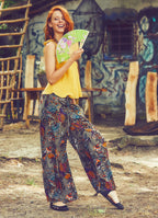 Boho Style Palazzo Beige Pattern Pants