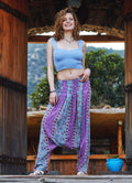 Floral Patterned Bohemian Pleated Harem Pants