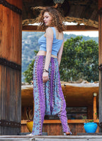 Floral Patterned Bohemian Pleated Harem Pants