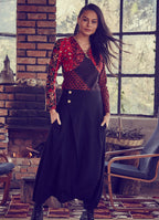 Elastic Waist Wrap Front Wholesale Gypsy Style Black Harem Pants