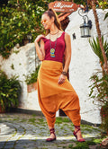 Adjustable Tie Waist Bohemian Wholesale Wrap Around Baggy Pants