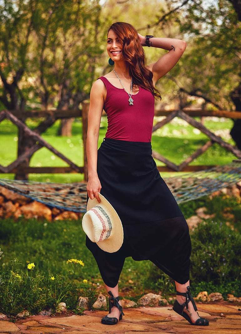 Adjustable Tie Waist Wrap Around Wholesale Baggy Hippie Pants