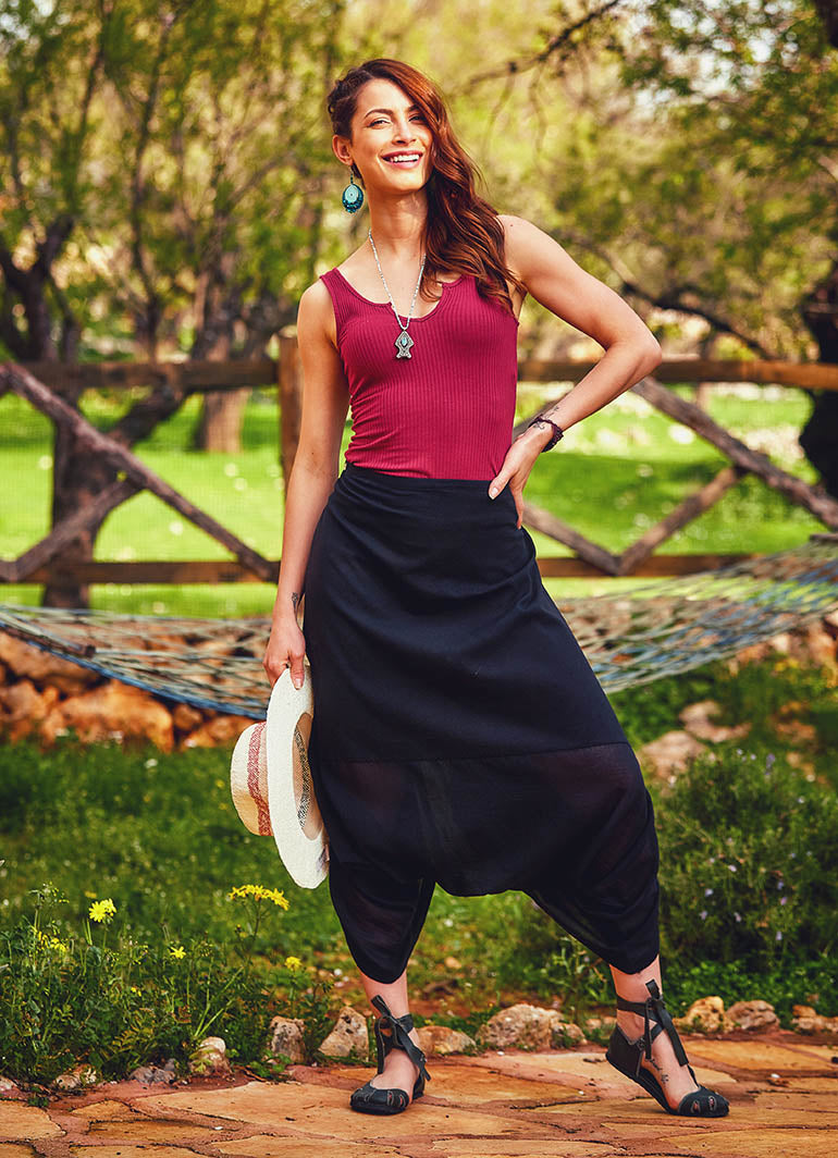 Adjustable Tie Waist Wrap Around Wholesale Baggy Hippie Pants