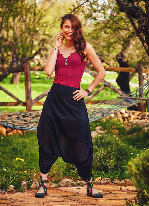 Adjustable Tie Waist Wrap Around Wholesale Baggy Hippie Pants