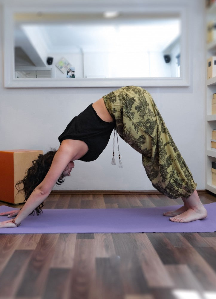 Drawstring Leon Pattern Yoga Pants