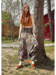 African Print Shirred Elastic Waistband Harem Pants