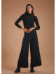 High Rise Wide Leg Black Palazzo Pants