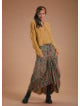 Ethnic Print Oversized Pocket Long Boho Skirt