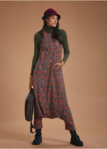 Halter Neck Ethnic Printed Cotton Jumpsuit