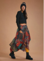 Gypsy Style Ethnic Print Cotton Long Skirt