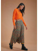 Ethnic Printed Asymmetrical Hem Flared Midi Skirt