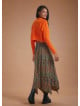 Ethnic Printed Asymmetrical Hem Flared Midi Skirt