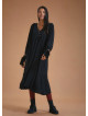 Long Puff Sleeve Black Long Tiered Dress