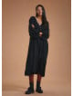 Long Puff Sleeve Black Long Tiered Dress