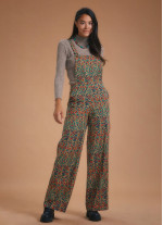 Adjustable Buckle Straps Flower Print Jumpsuit