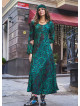 Long Sleeve Winter Green Patterned Patch Dress