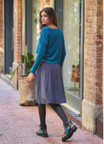 Flared Authentic Anthracite Suede Skirt