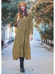 Long Puff Sleeve Patterned Long Tiered Dress