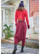 Winter Elastic Waist and Leg Maroon Harem Pants