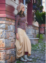 Asymmetrical Hem Detail Hippie Style Long Skirt