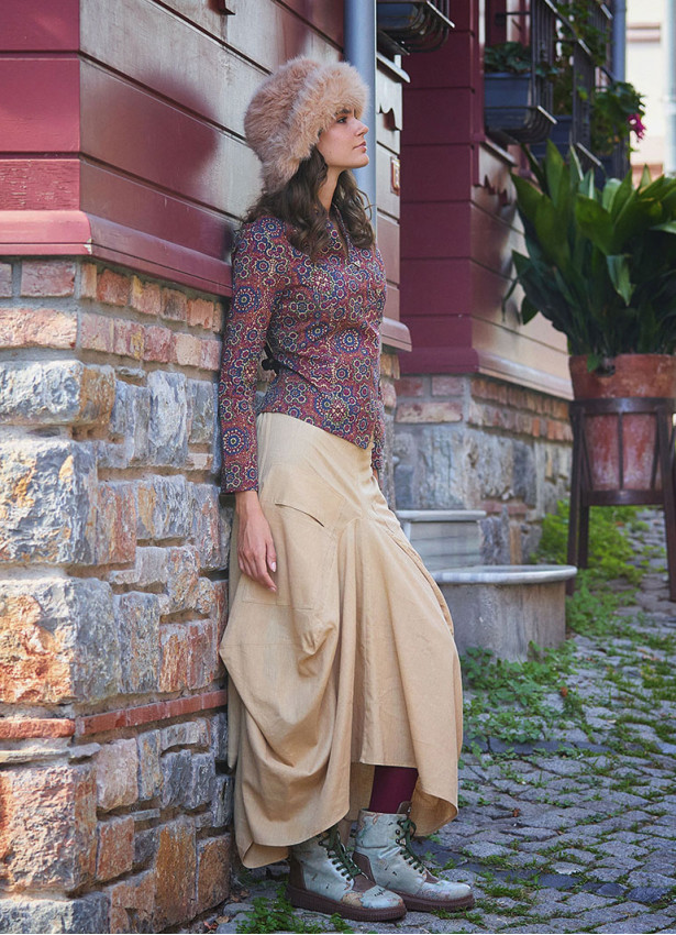 Asymmetrical Hem Detail Hippie Style Long Skirt