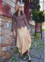 Asymmetrical Hem Detail Hippie Style Long Skirt