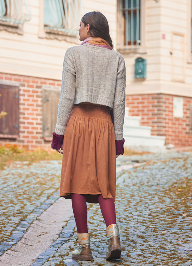 Flared Authentic Suede Skirt