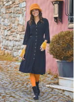 Black Paisley Winter Shirt Dress