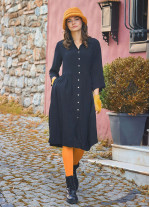 Black Paisley Winter Shirt Dress