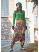 Elastic Waist Yellow Patterned Winter Harem Pants