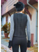 Neckline Button Detailed Slim Fit Black Vest