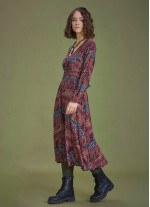 Boho Style Ruffle Sleeve Ethnic Patterned Dress