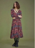 Boho Style Ruffle Sleeve Ethnic Patterned Dress