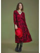 Long Puff Sleeve Red Long Tiered Dress