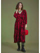 Long Puff Sleeve Red Long Tiered Dress