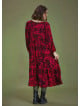 Long Puff Sleeve Red Long Tiered Dress